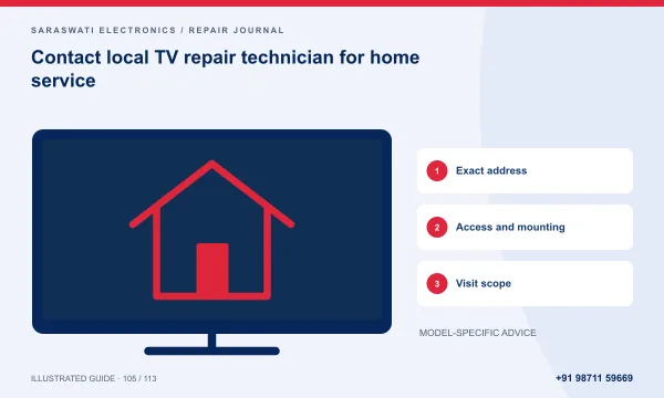 Illustrated guide: contact local TV repair technician for home service