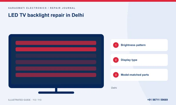 Illustrated guide: LED TV backlight repair in Delhi