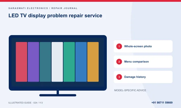 Illustrated guide: LED TV display problem repair service