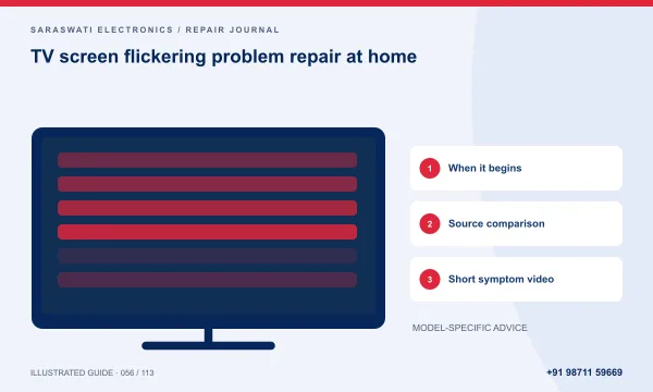 Illustrated guide: TV screen flickering problem repair at home