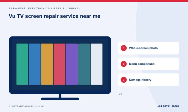 Illustrated guide: Vu TV screen repair service near me